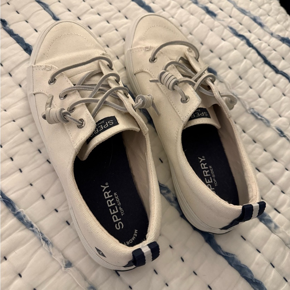 Sperry White Canvas Sneakers size 9